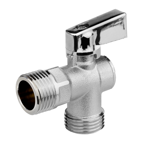 Кран шаровой угловой  MasterProf D 1/2"латунь никель, изображение