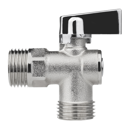 Кран шаровой угловой  MasterProf D 1/2"латунь никель, фотография