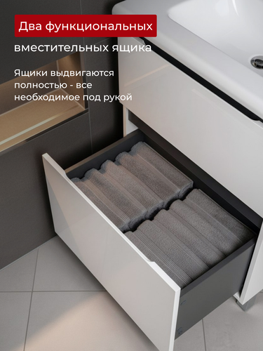 Тумба под раковину NabegatakiI Tokito подвесная 85x60 см белая (раковина к тумбе арт.878830), детальное фото