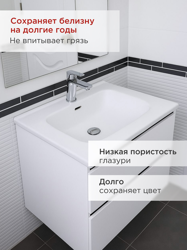 Раковина накладная 80 см Nabegataki Tokito, крупный план