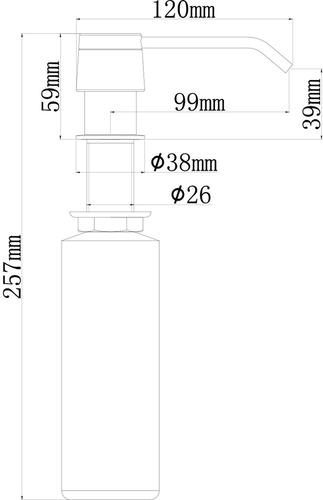 Дозатор моющего средства ЮКИНОКС 801 хром, крупный план