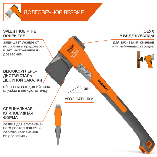 Топор-колун DAEWOO DWX 1700S, 1,7кг, изображение