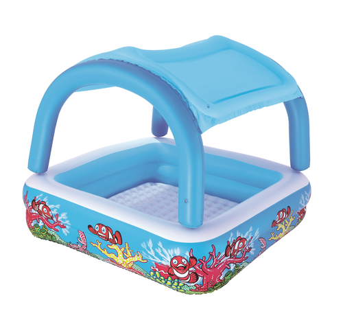 Бассейн детский надувной квадратный Bestway Canopy Play Pool 140х140 см, детальное фото