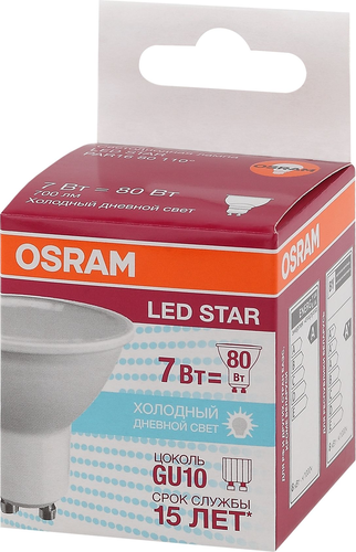 Led Лампа спот gu10 7вт 4к холод св, фотография