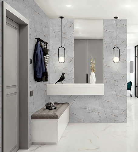 Панель ПВХ Stella Light Slim Мрамор Грей 673/1, фотография