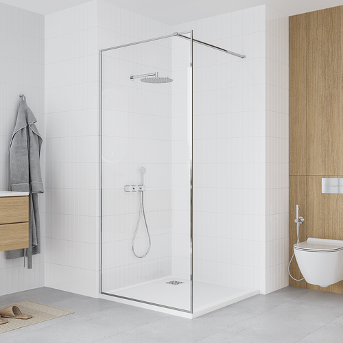 Душевая перегородка Walk in Leo Chrom 90х195, 6мм, крупный план