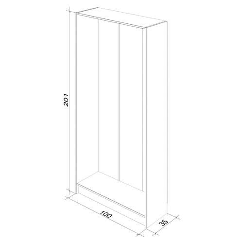 Корпус шкафа Феликс напольный 100x35x201 см, белый, картинка