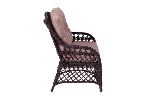 Диван садовый BEATRISS Dark Brown, искусственный ротанг, 160см, крупный план