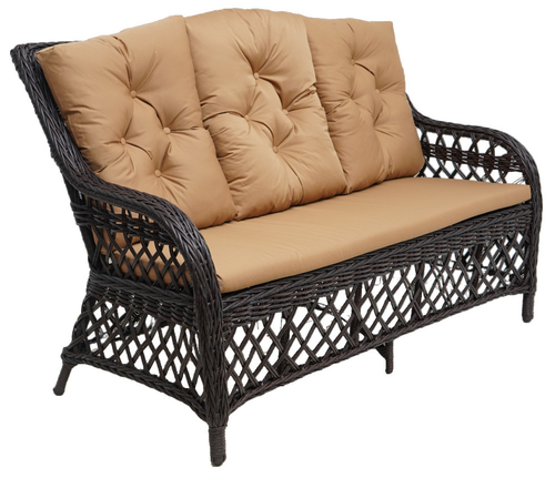 Диван садовый BEATRISS Dark Brown, искусственный ротанг, 160см, фото