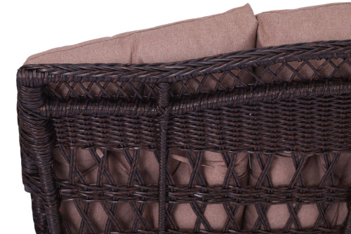 Диван садовый BEATRISS Dark Brown, искусственный ротанг, 160см, фото
