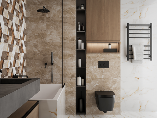 Плитка ГРАЦИЯ КЕРАМИКА Настенная Джой бежевый 25X60 см 1,2 м², крупный план