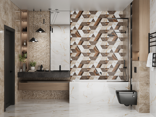 Плитка ГРАЦИЯ КЕРАМИКА Настенная Джой микс 25X60 см 1,2 м², крупный план