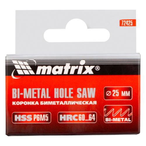 Коронка для металла Matrix BIMETAL 72425 25 мм, фото