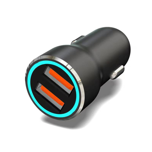 Автомобильное зарядное устройство  REXANT 12 Вт USB-A + USB-A черное, крупный план