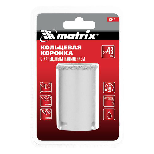 Коронка для керамики Matrix 72847 43 мм, крупный план