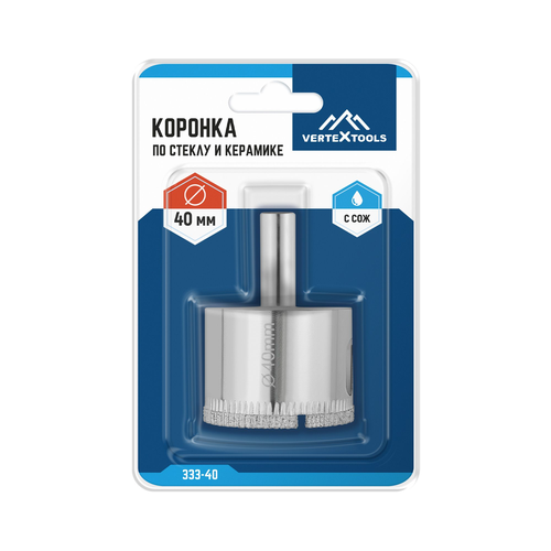 коронка по стеклу  vertextools  40мм, вид