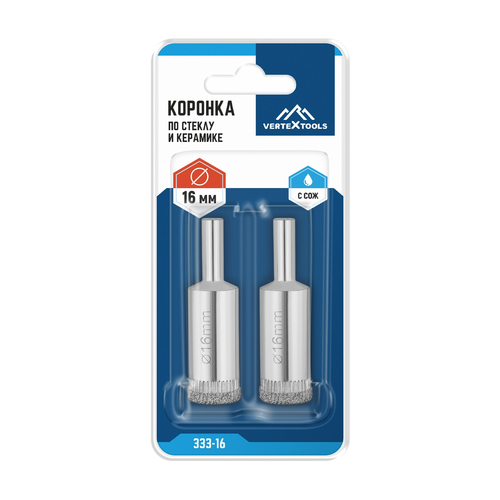 коронка по стеклу  vertextools  16мм, картинка