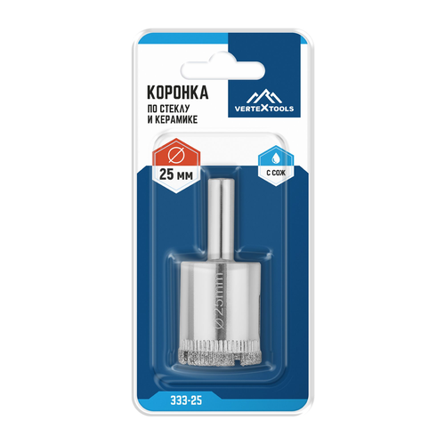 коронка по стеклу  vertextools  25мм, фотография
