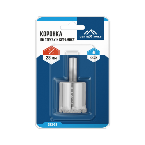 коронка по стеклу  vertextools  28мм, крупный план