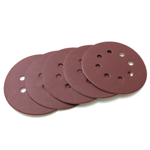 Шлифовальный диск FLEXIONE Velcro 8 отверстий P240 125 мм 5 шт, вид