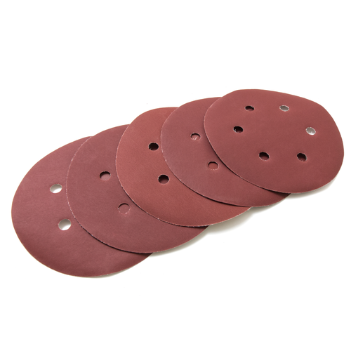 Шлифовальный диск FLEXIONE Velcro 6 отверстий P280 150 мм 5 шт, крупный план
