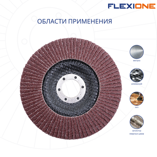 Шлифовальный круг конический FLEXIONE Expert P60 125 мм 1 шт, изображение