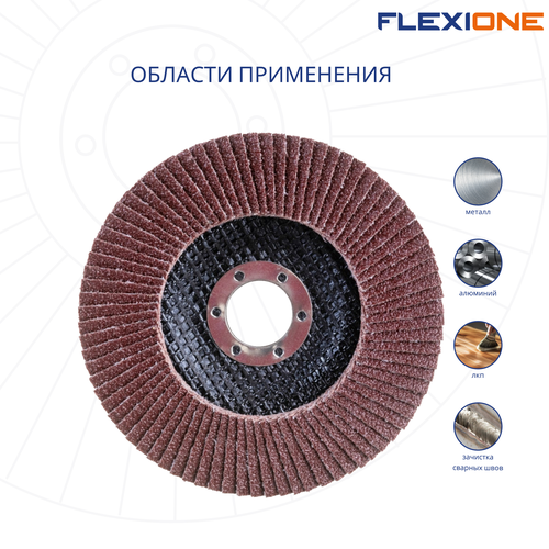 Шлифовальный круг плоский FLEXIONE Expert P120 125 мм 1 шт, фотография