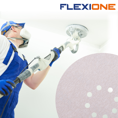 Шлифовальный диск FLEXIONE Velcro 8 отверстий P180 S 225 мм 5 шт, картинка