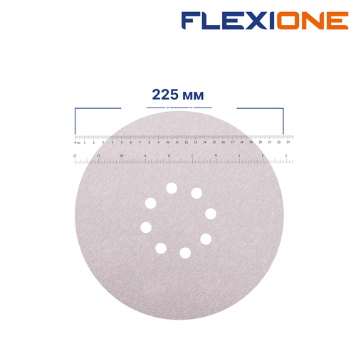 Шлифовальный диск FLEXIONE Velcro 8 отверстий P180 S 225 мм 5 шт, вид