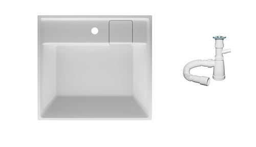 Комплект Viton White  (раковина на стиральную машину + сифон), изображение