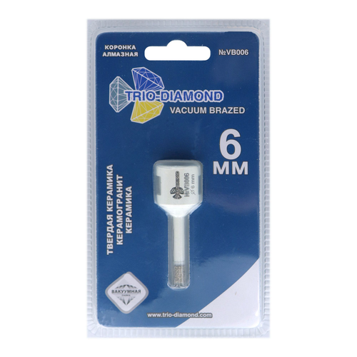Коронка по керамограниту TRIO-DIAMOND Vacuum Brazed VB006 6 мм, вид
