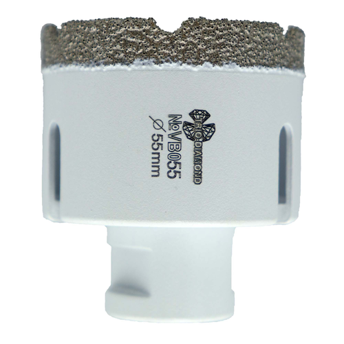Коронка по керамограниту TRIO-DIAMOND Vacuum Brazed VB055 55 мм, детальное фото