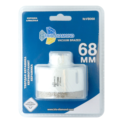 Коронка по керамограниту TRIO-DIAMOND Vacuum Brazed VB068 68 мм, вид