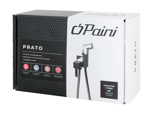 Смеситель с гиг.душем квадратный PAINI Prato, хром, вид