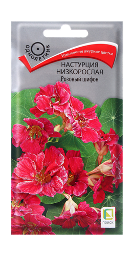 Настурция низкорослая Розовый Шифон 1гр, вид