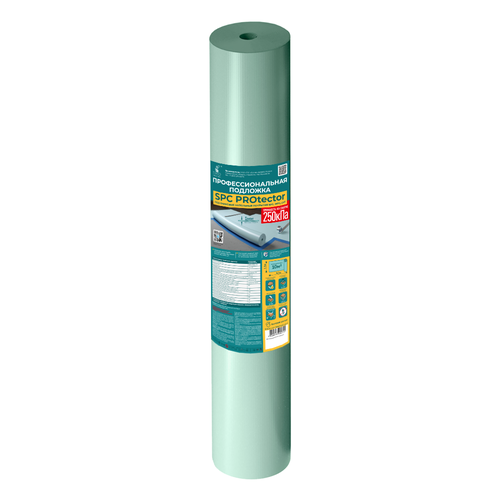 Подложка SPC PROtector из экструдированного вспененного полистирола SPC WPC LVT 9,1м*1,1м*1мм зеленая, фотография