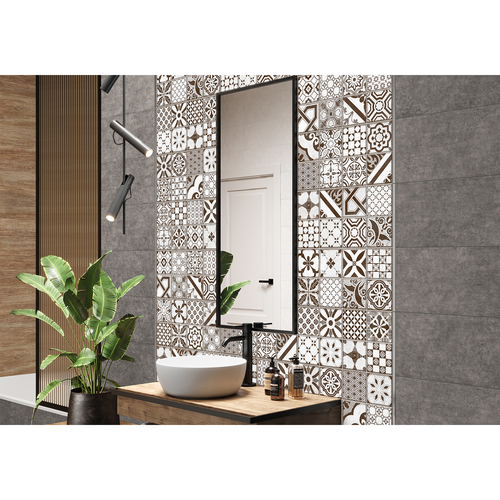 Плитка Настенная Alma Ceramica Boho белый 24,9X50 см 1,1205 м², вид