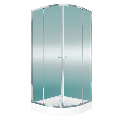 Душ уголок Watersense W00792 90х90,1/4круга,с поддоном,стекло прозрач закал,профиль хром глянц,сифон клик-клак, детальное фото