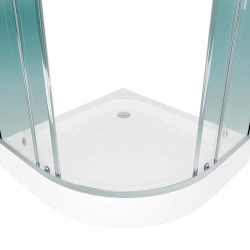 Душ уголок Watersense W00792 90х90,1/4круга,с поддоном,стекло прозрач закал,профиль хром глянц,сифон клик-клак, детальное фото