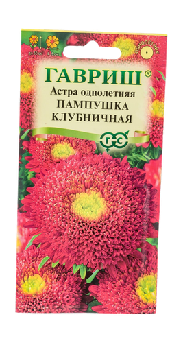 Астра Пампушка клубничная, однолетняя (помпонная) 0,3 г, изображение