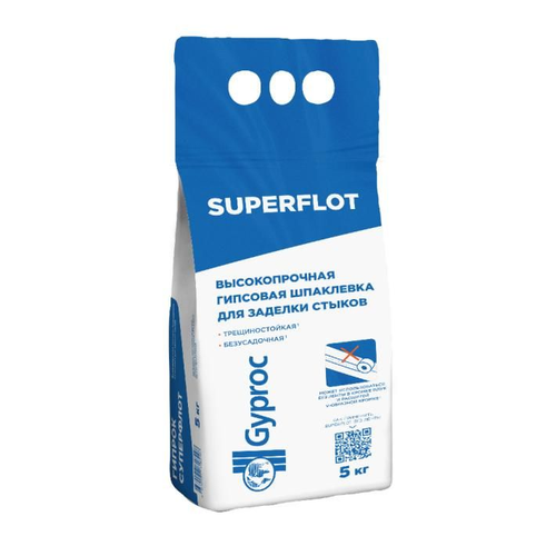 Шпаклевка гипсовая Gyproc Superflot 5 кг, изображение