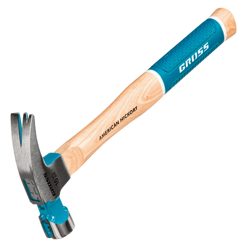 Молоток-гвоздодер,280 г, угол 75, магнит, обрезиненная рукоятка AMERICAN HICKORY // GROSS, детальное фото