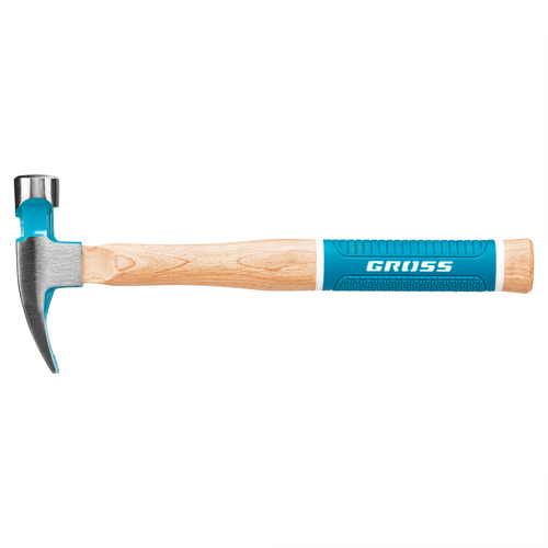 Молоток-гвоздодер,280 г, угол 75, магнит, обрезиненная рукоятка AMERICAN HICKORY // GROSS, детальное фото