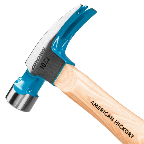 Молоток-гвоздодер,280 г, угол 75, магнит, обрезиненная рукоятка AMERICAN HICKORY // GROSS, изображение