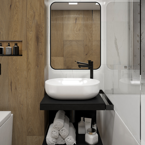 Раковина для ванной накладная Watersense Rita 48 белая W00021, изображение