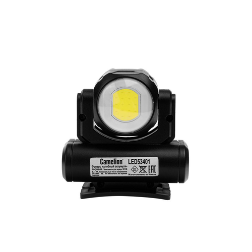 Налобный фонарь Camelion LED53401 черный, крупный план