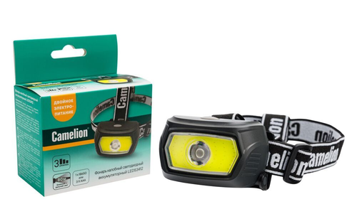 Налобный фонарь Camelion LED53412 черный, детальное фото