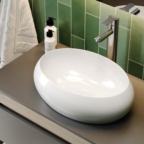 Раковина для ванной накладная Watersense Lalina 48 белая W00127, вид