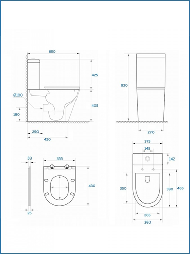 Унитаз напольный Watersense Barbara Pro Vortex, MW99120, безободковый, торнадо, сиденье микролифт, фотография