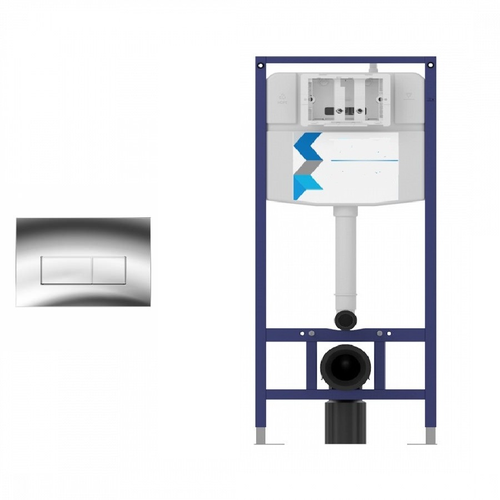 Инсталляция Watersense Areadna 55, MSW13532, для подвесного унитаза, хром. кнопка, изображение